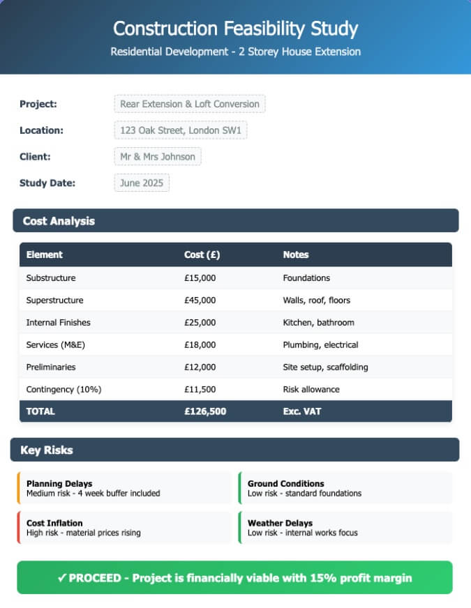 Basic feasibility study template