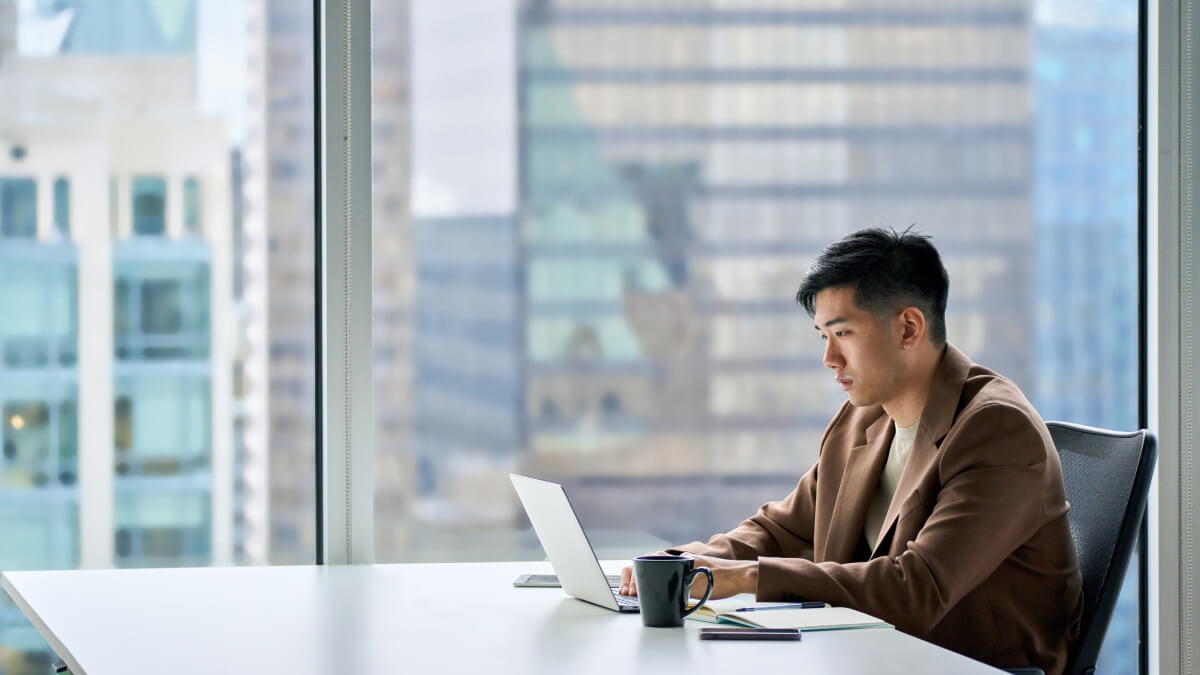 Young man at computer